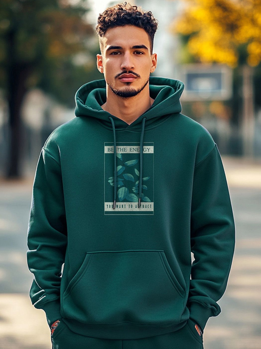 

NOBERO Men Graphic Printed Hooded Pullover Sweatshirt, Blue