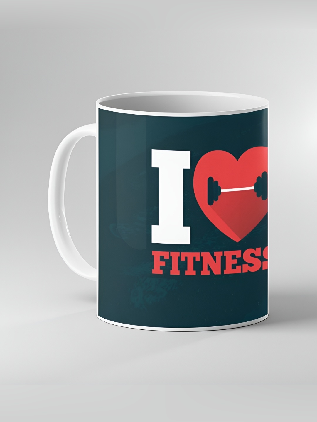 

Keviv White & Teal Printed Ceramic Glossy Mugs 325 ml