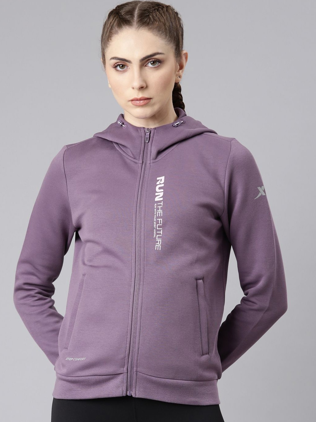 

Xtep Women Long Sleeves Hooded Sweatshirt, Purple