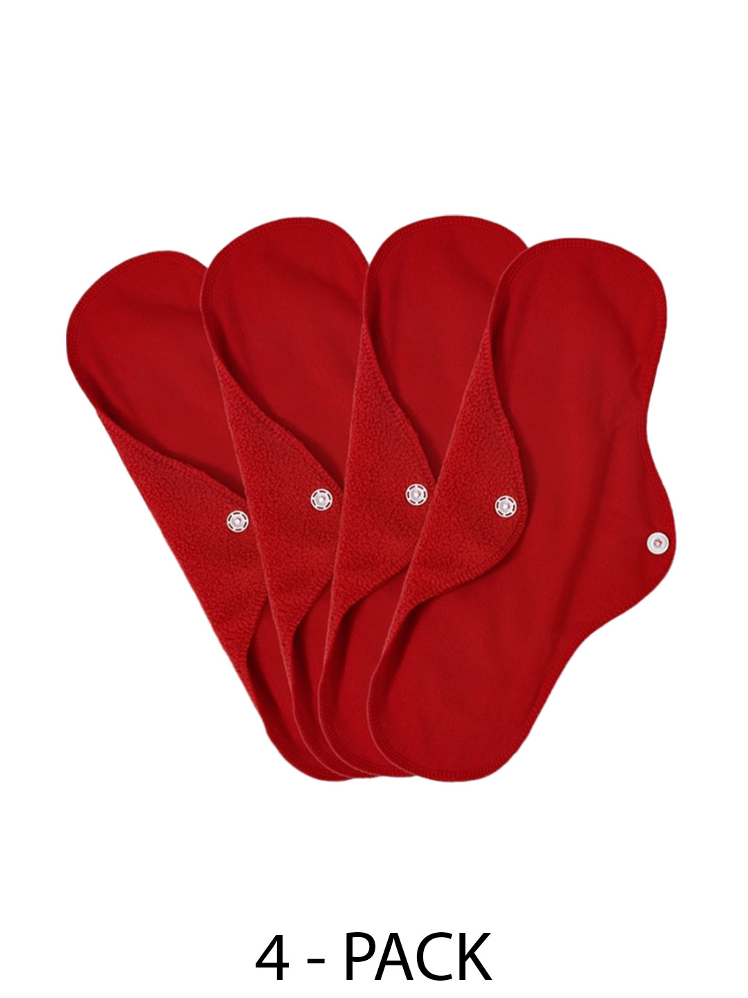 

CareDone 4Pcs Washable & Reusable Leakproof Sanitary Cloth Pads, Red