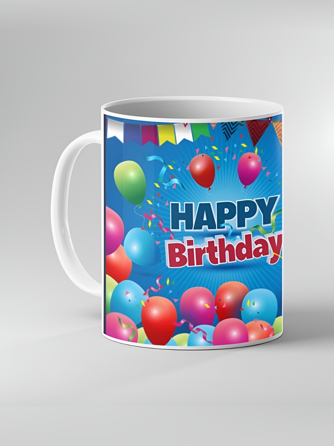 

Keviv White & Blue Dishwasher and Microwave Safe Printed Ceramic Coffee Mug 325 ml