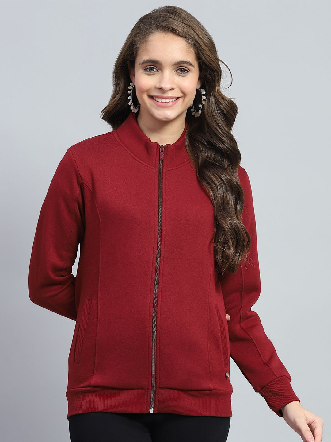 

Monte Carlo Women Cotton Long Sleeves Sweatshirt, Maroon