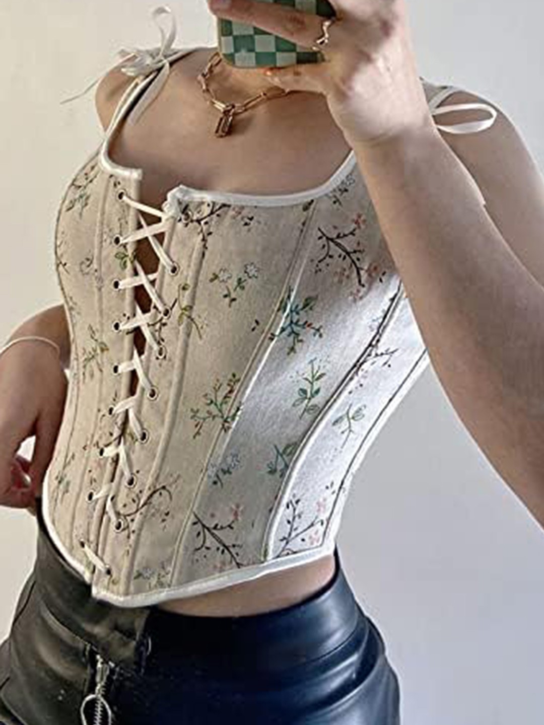

LULU & SKY Women Animal Printed Shoulder Straps Top, Khaki