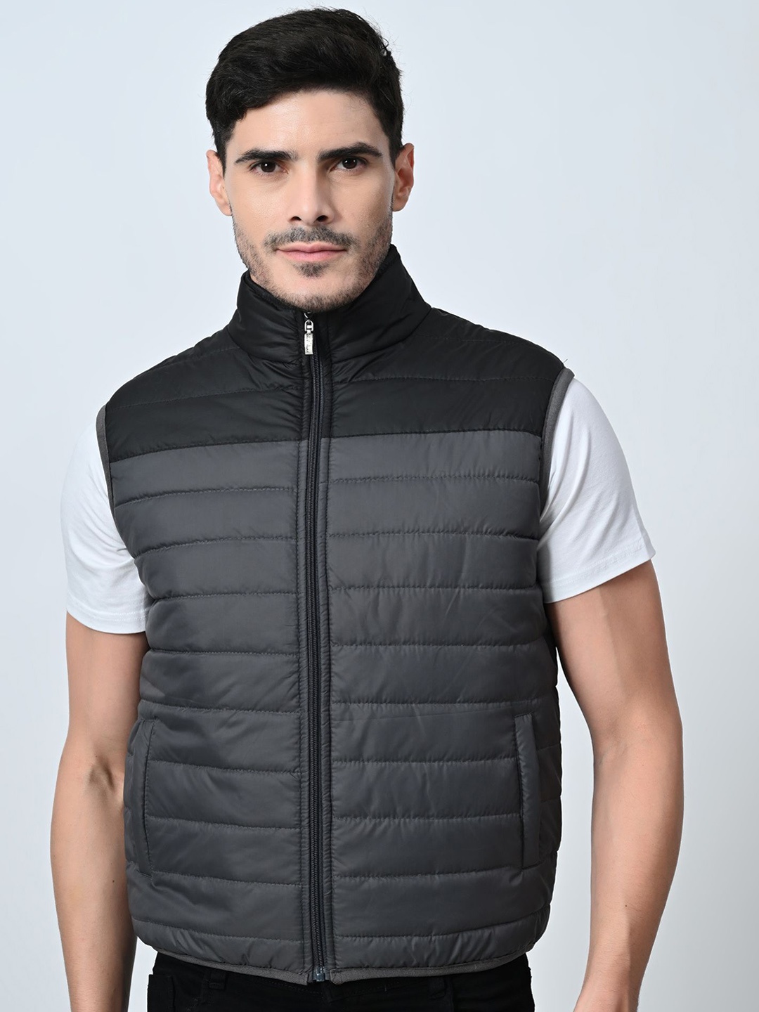 

BAESD Men Stand Collar Lightweight Bomber Jacket, Grey