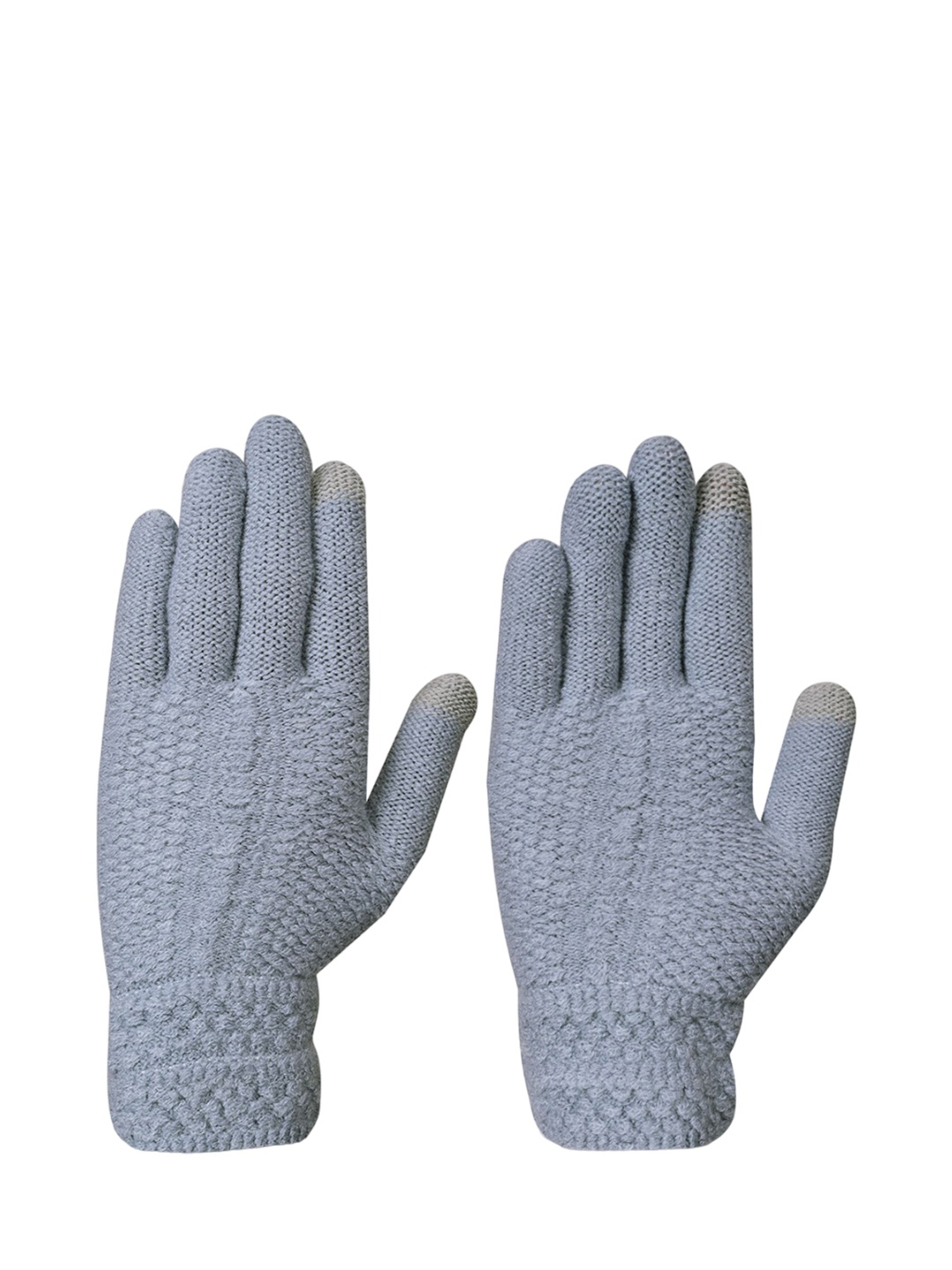 

LOOM LEGACY Men Patterned Acrylic Winter Gloves, Grey