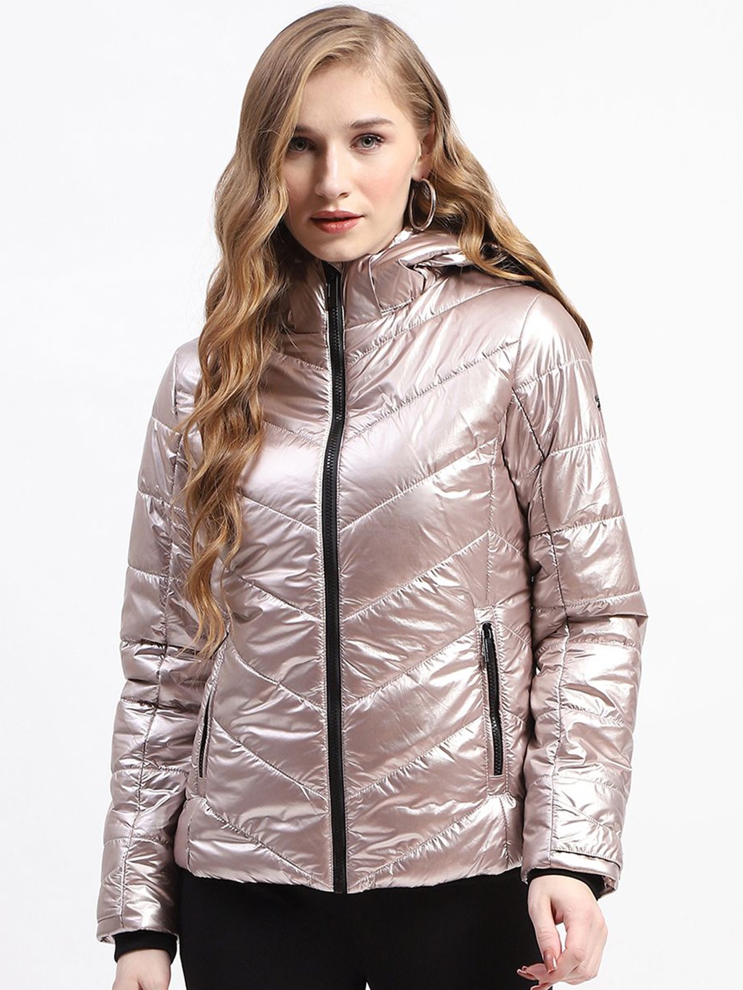 

Madame Women Hooded Padded Jacket, Rose gold