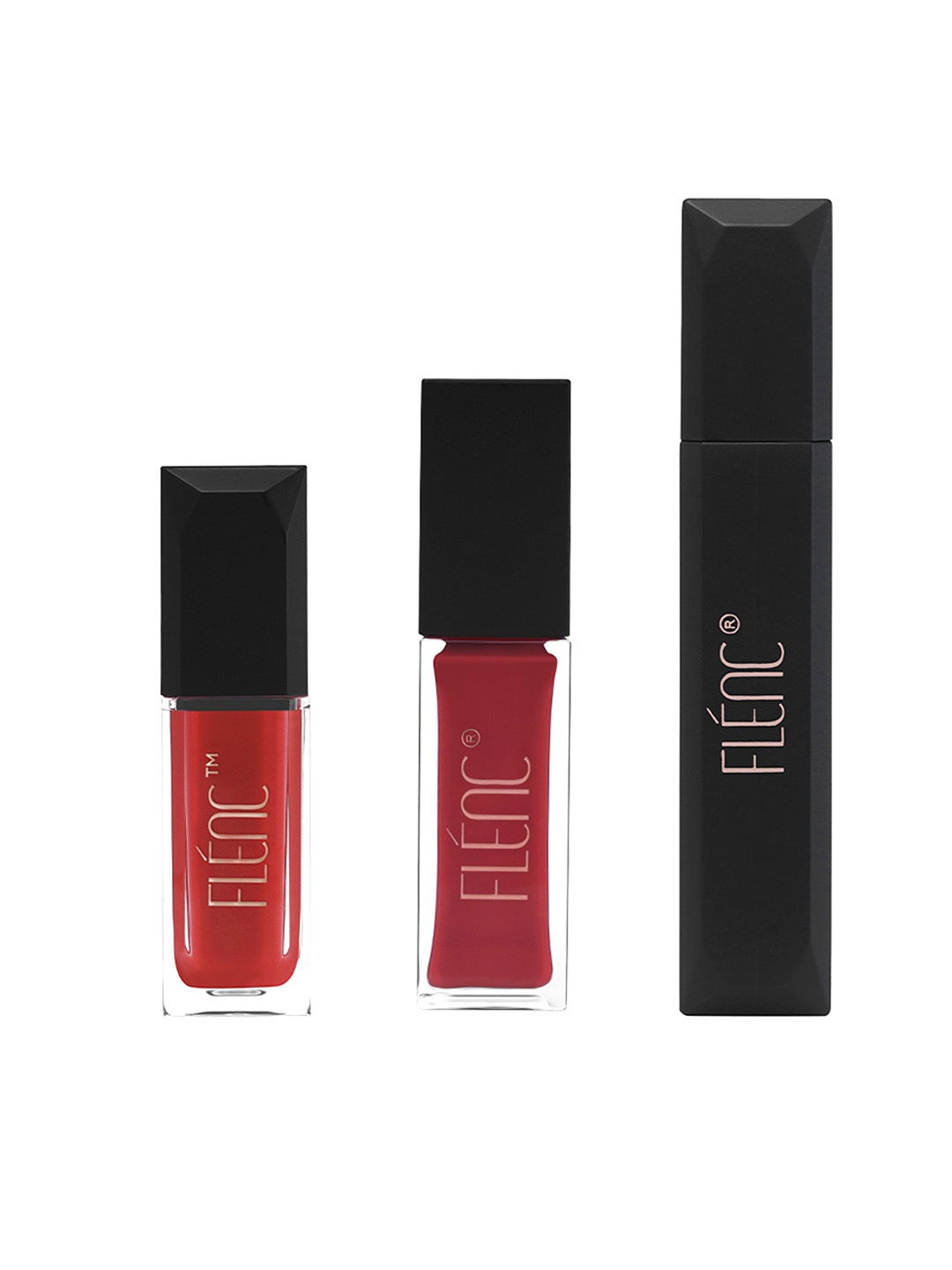 

FLENC Cryla Velvet, Ritzy Glossy Liquid Lipstick & Fringe Mascara Combo, Black