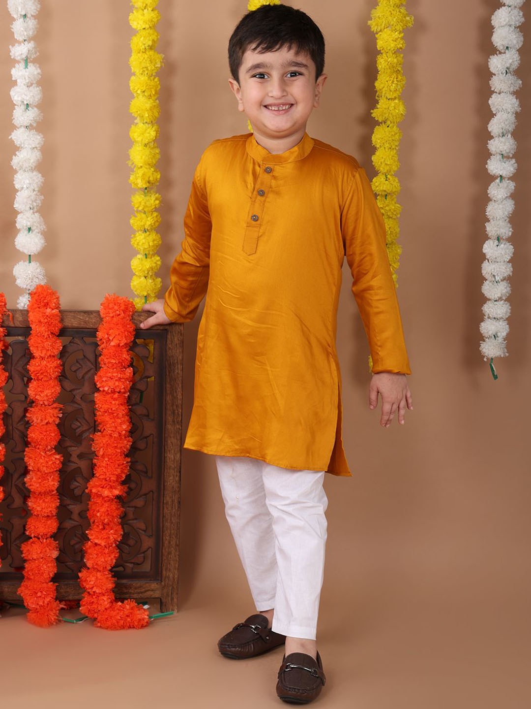 

Sangria Boys Pure Cotton Kurta Sets, Yellow