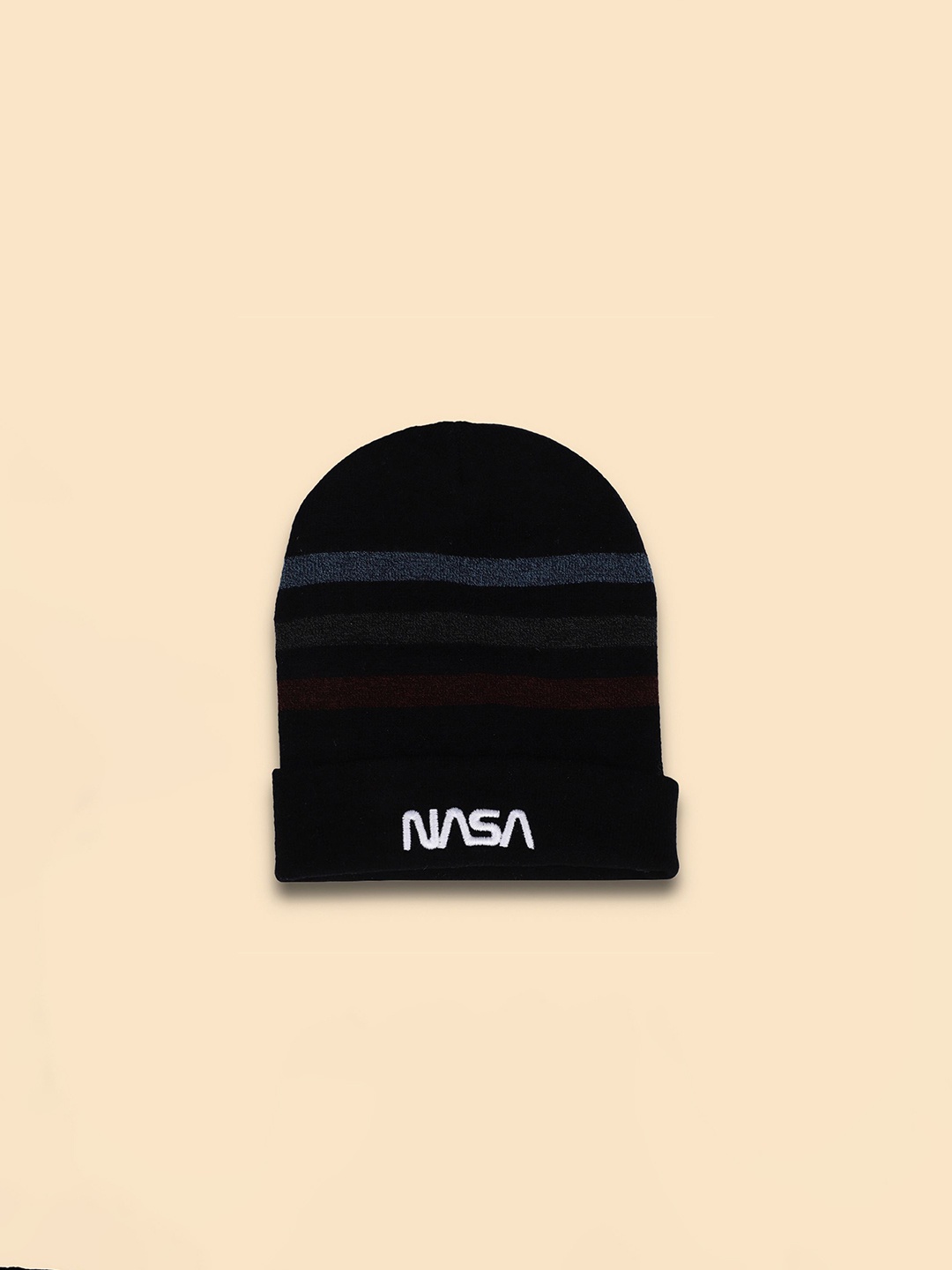 

Free Authority Men Nasa Printed Acrylic Beanies Cap, Black