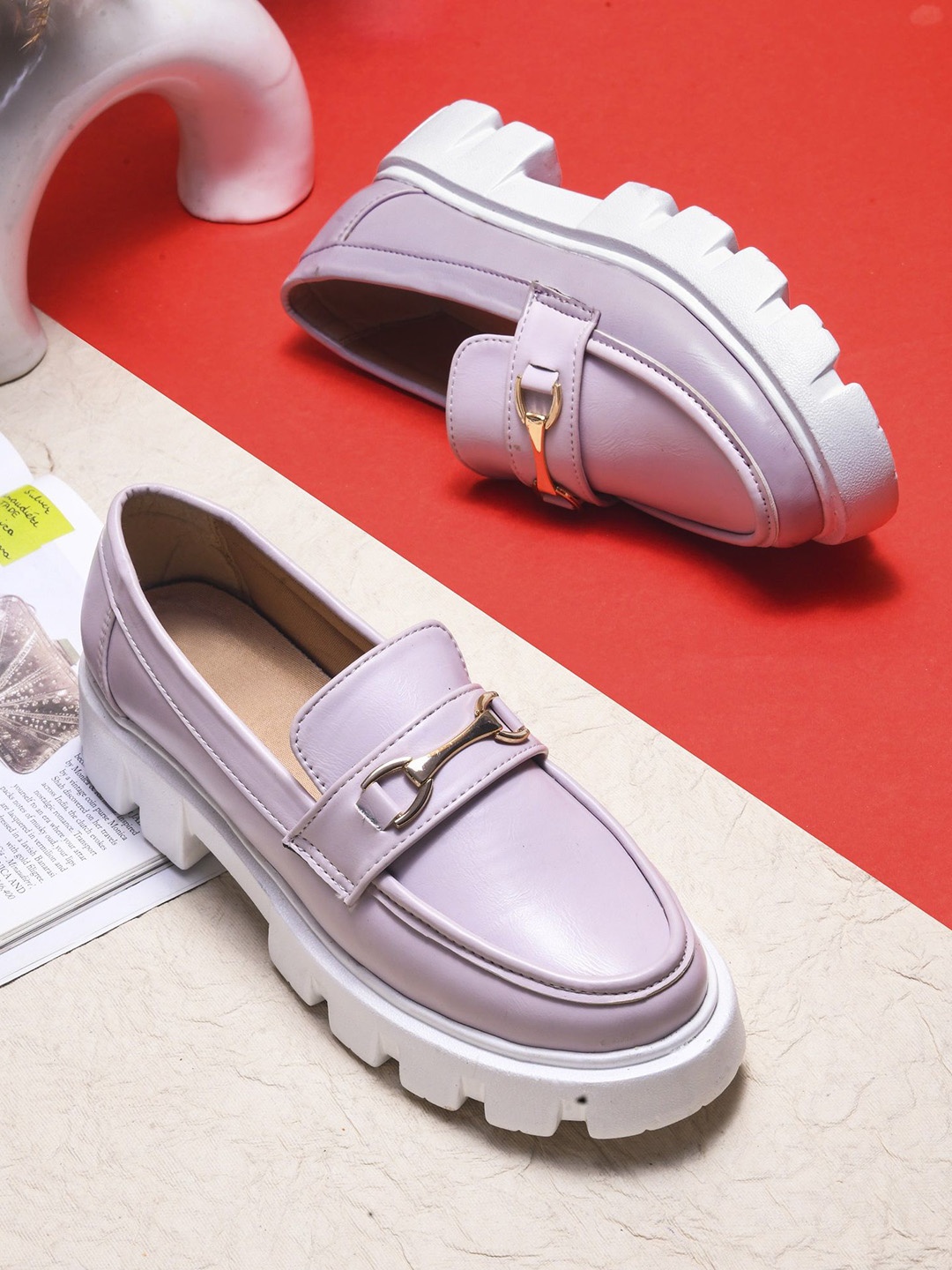 

Try Me Women Patent Leather Loafers, Purple