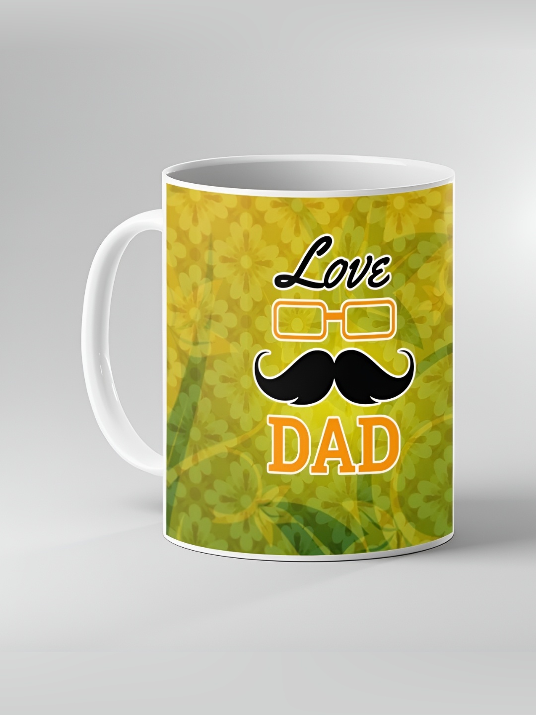 

Keviv White & Green Printed Ceramic Glossy Mugs 325 ml