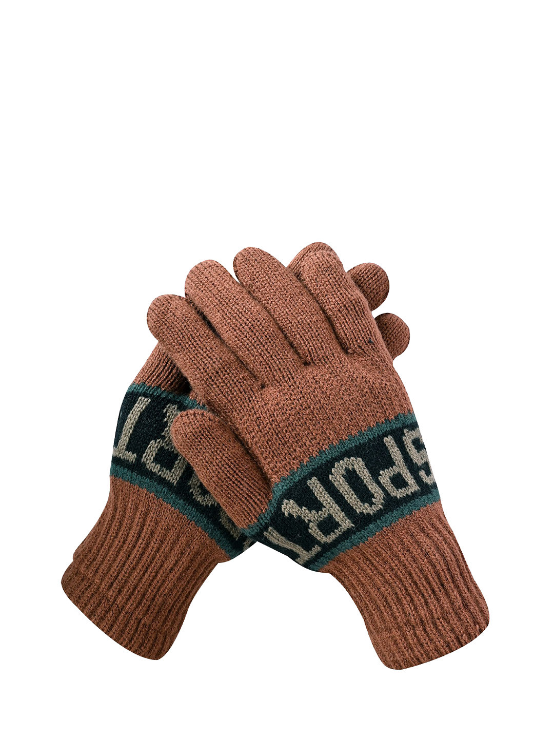 

LOOM LEGACY Men Patterned Acrylic Winter Gloves, Brown