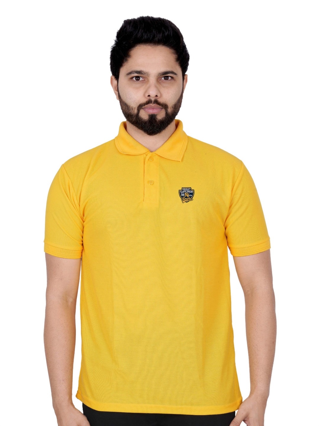 

LA MILANO Men Polo Collar Slim Fit T-shirt, Yellow