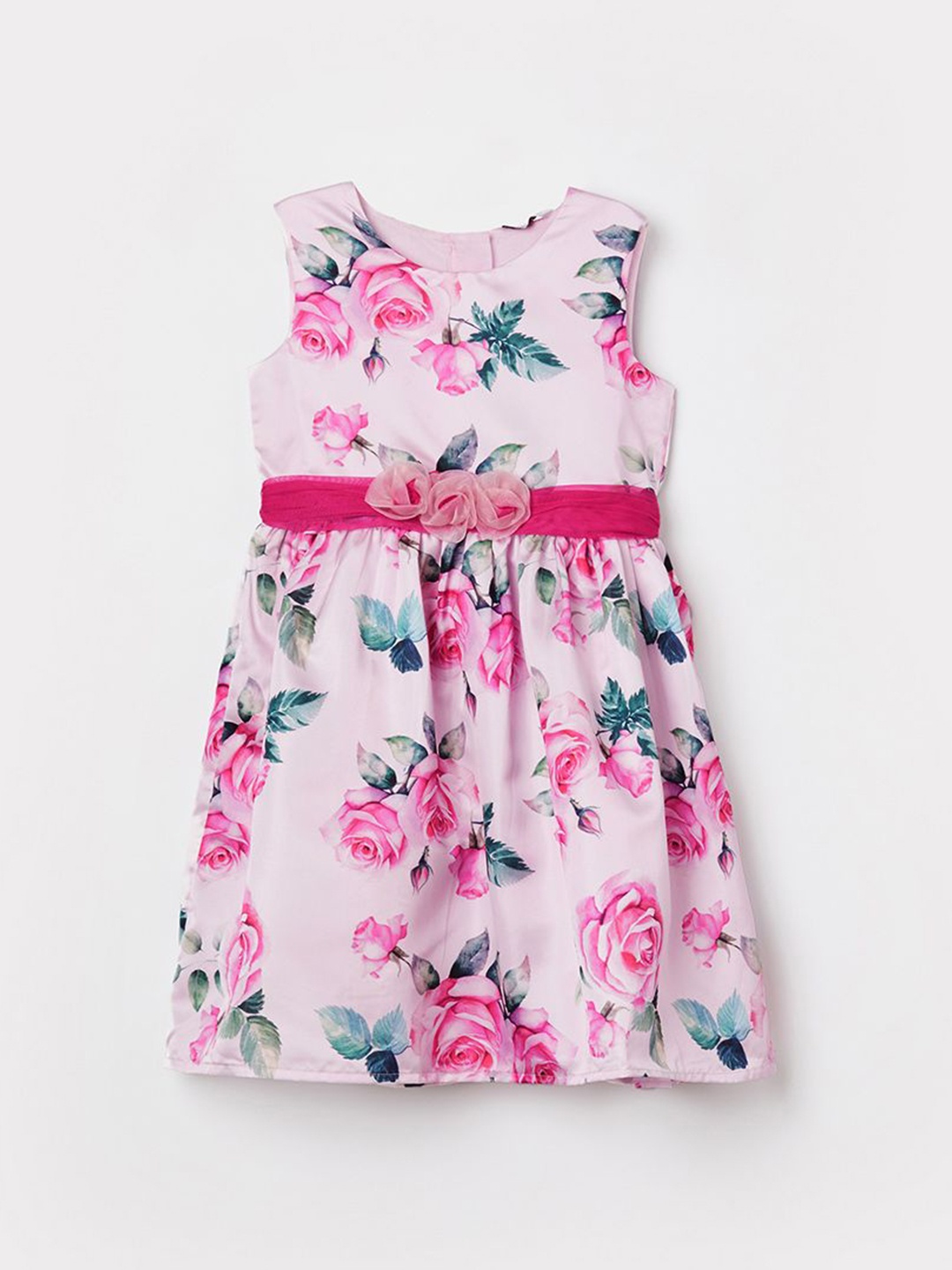 

Fame Forever by Lifestyle Kids-Girls Floral Print Fit & Flare Dress, Pink