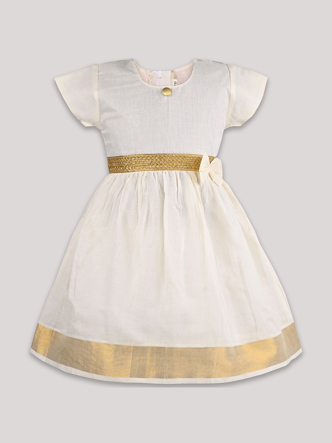 

Wish Karo Girl Fit & Flare Dress, Cream