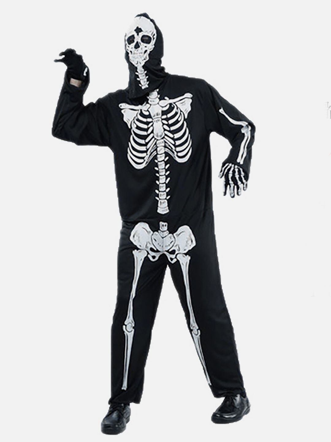 

Little Surprise Box LLP Scary Skeleton Adults Halloween Costume Dress Up, Black