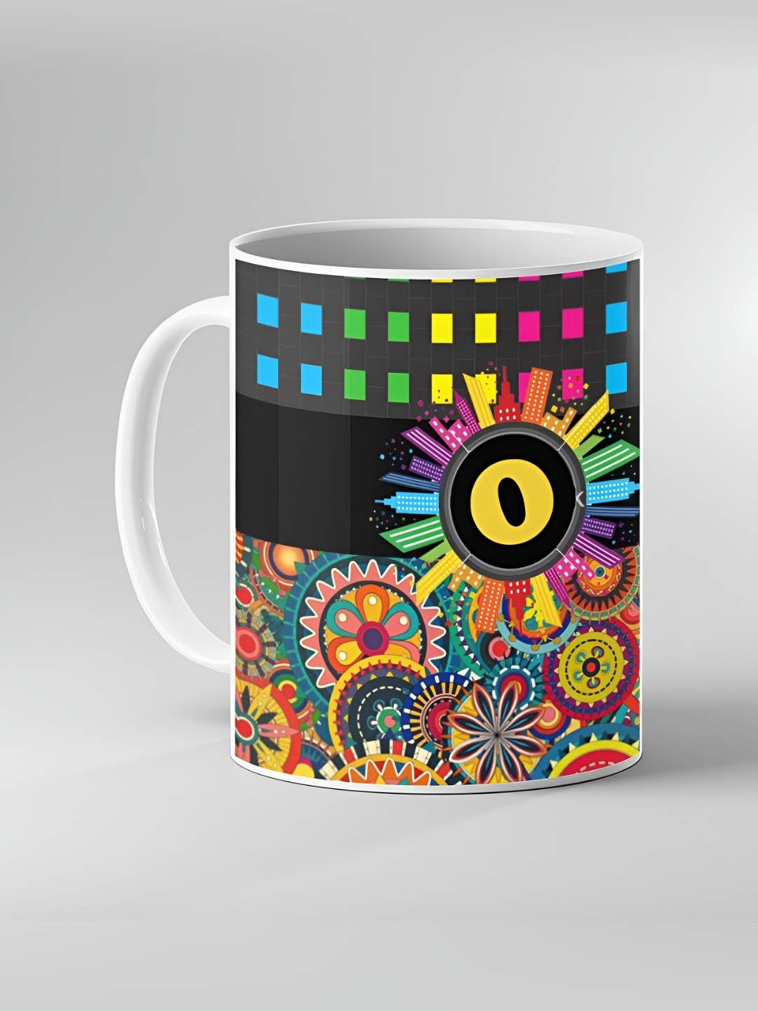 

Keviv Black & Yellow Floral Printed Ceramic Coffee Mug 325 ml