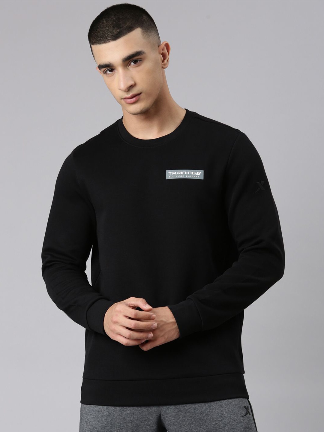 

Xtep Men Training Round Neck Dry Fit Sweatshirt, Black