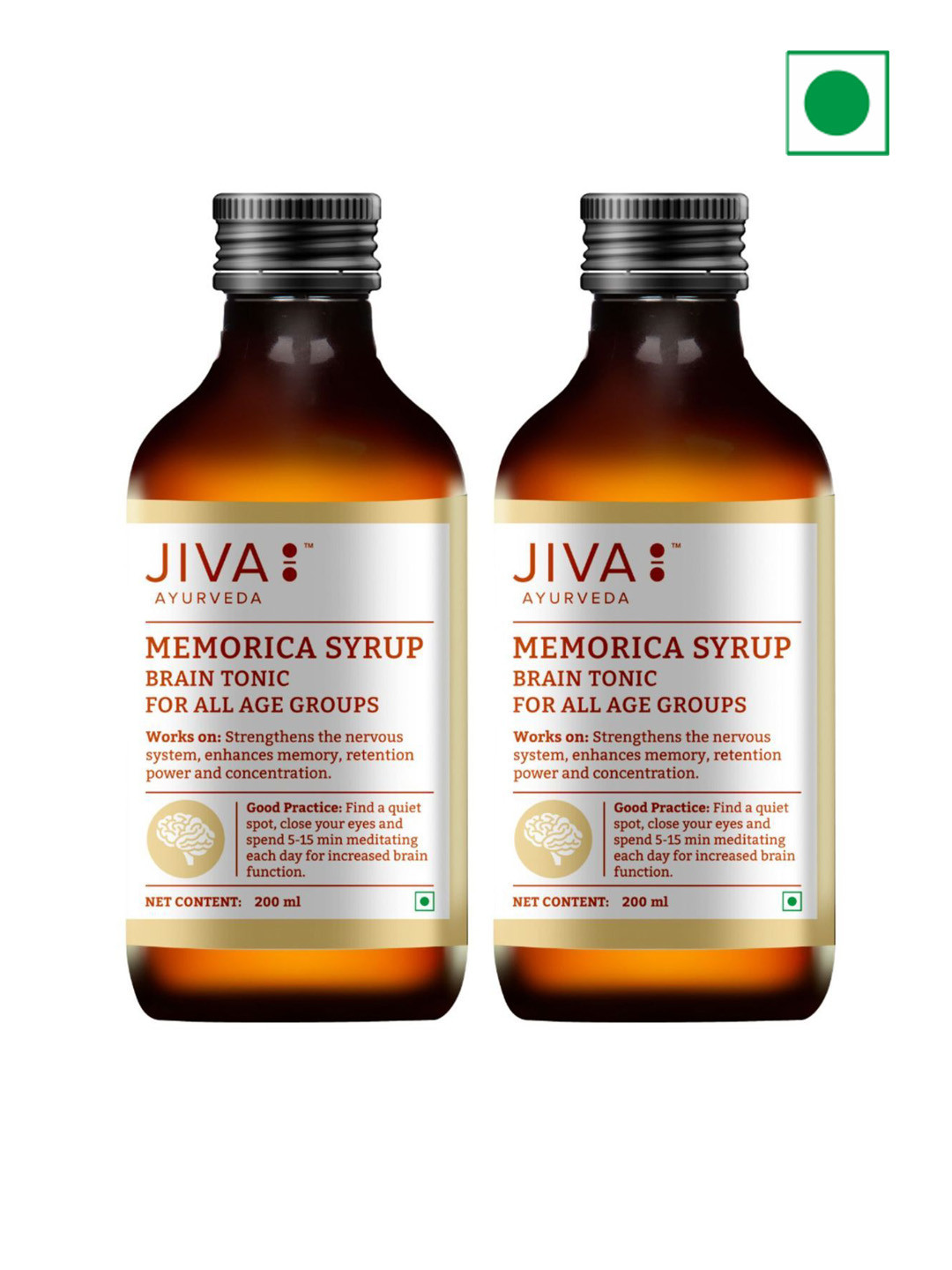 

Jiva Set Of 2 Memorica Syrup Improves Memory, Retention & Intelligence -200 ml Each, Brown