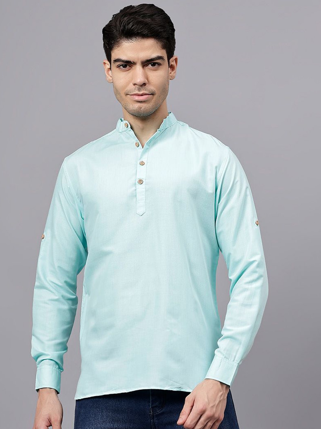 

TrendiVastra Men Patchwork Kurta, Fluorescent green