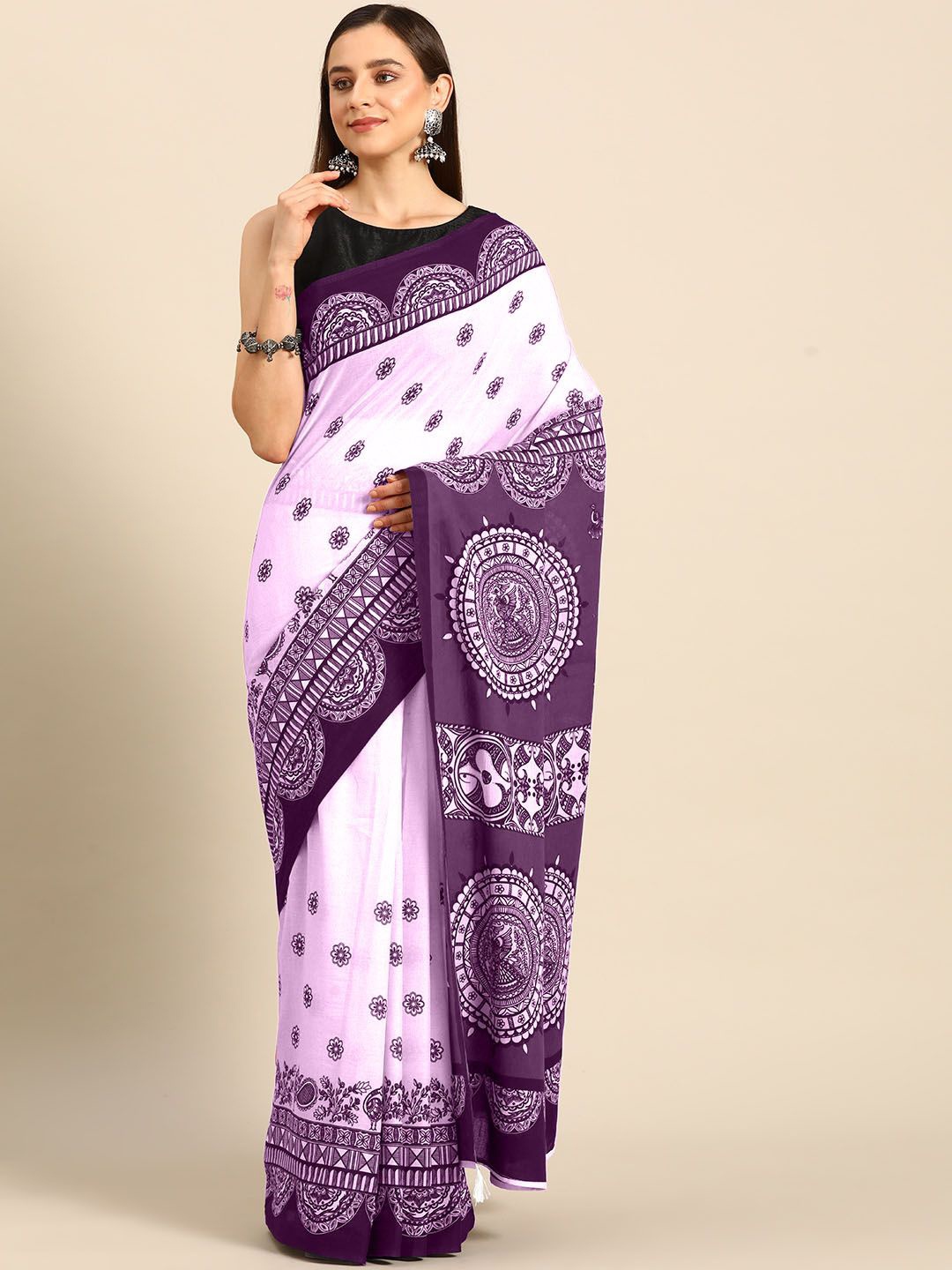 

BUTA BUTI Floral Printed Pure Cotton Saree, Pink