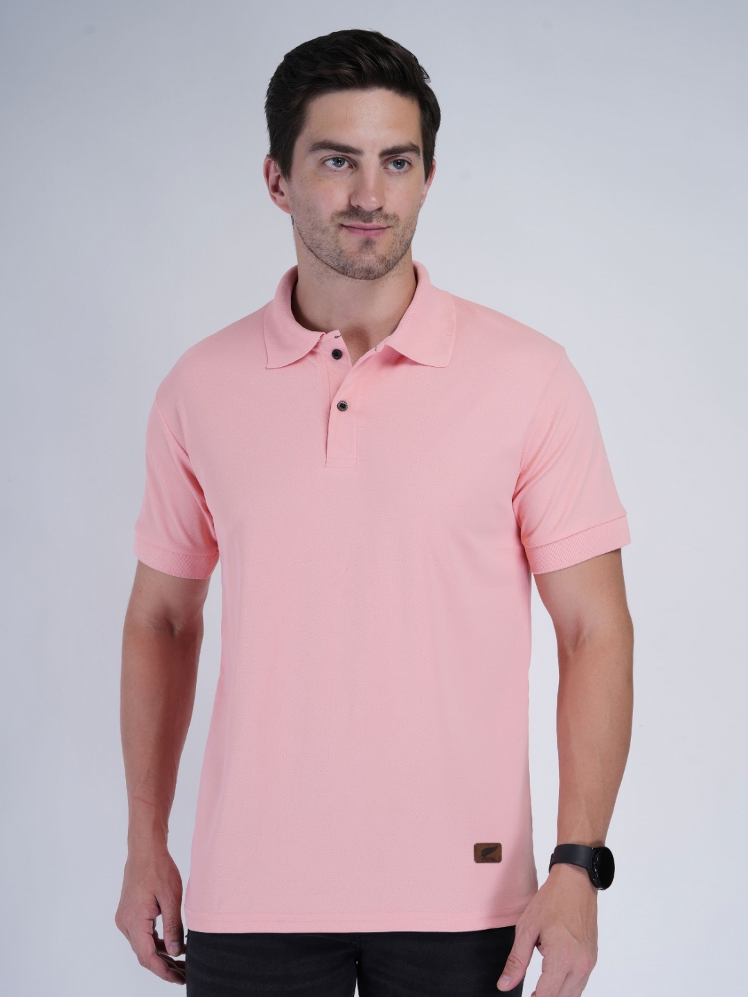 

Polo Plus Men Bio Finish Solid Polo Collar T-shirt, Pink