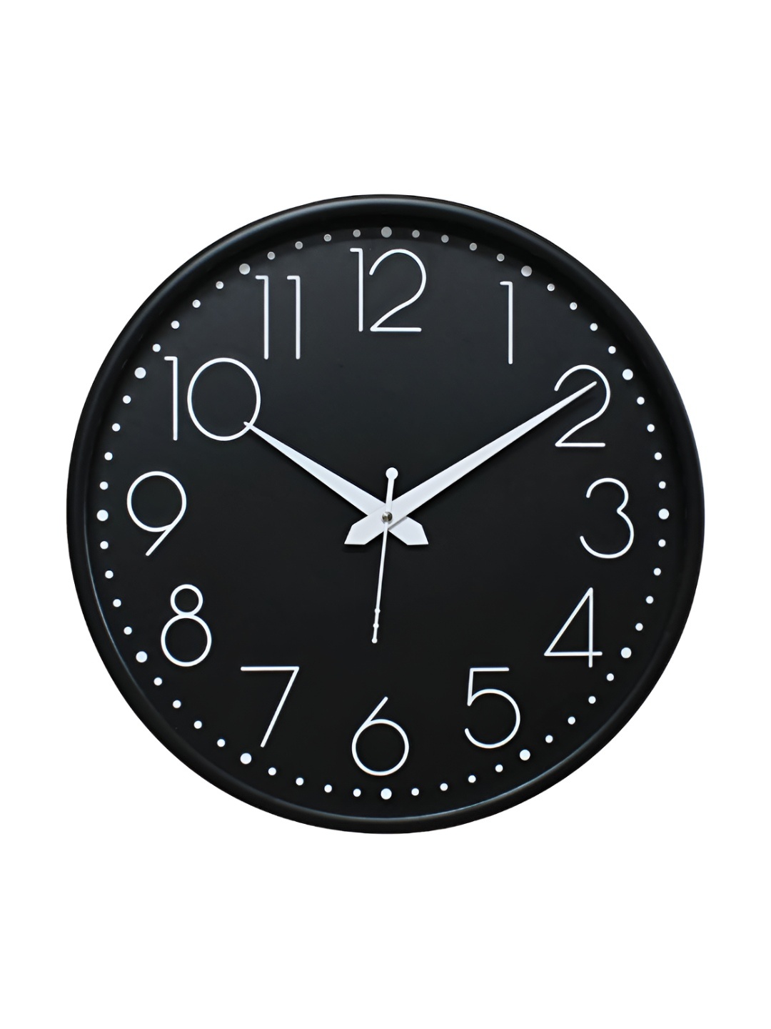 

RANDOM Printed Round Shaped Sweep Silent Movement Contemporary Wall Clock, Black