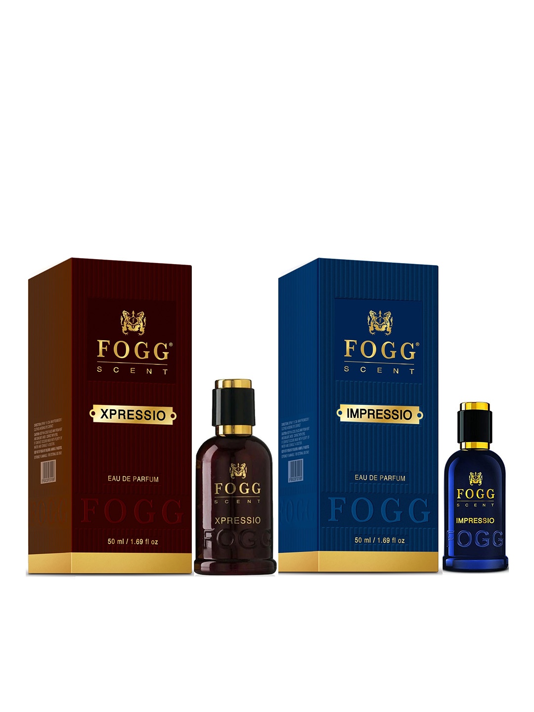 

Fogg Men Set Of 2 Scent Xpressio & Impressio Long-Lasting Eau De Parfum - 50ml Each, Maroon