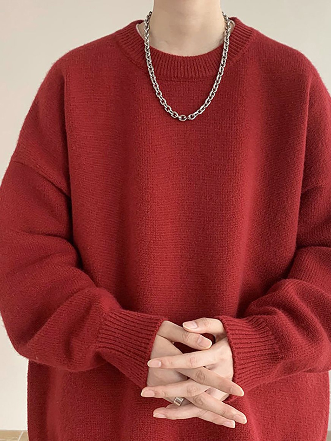 

StyleCast x Revolte Men Round Neck Long Sleeves Sweatshirt, Red