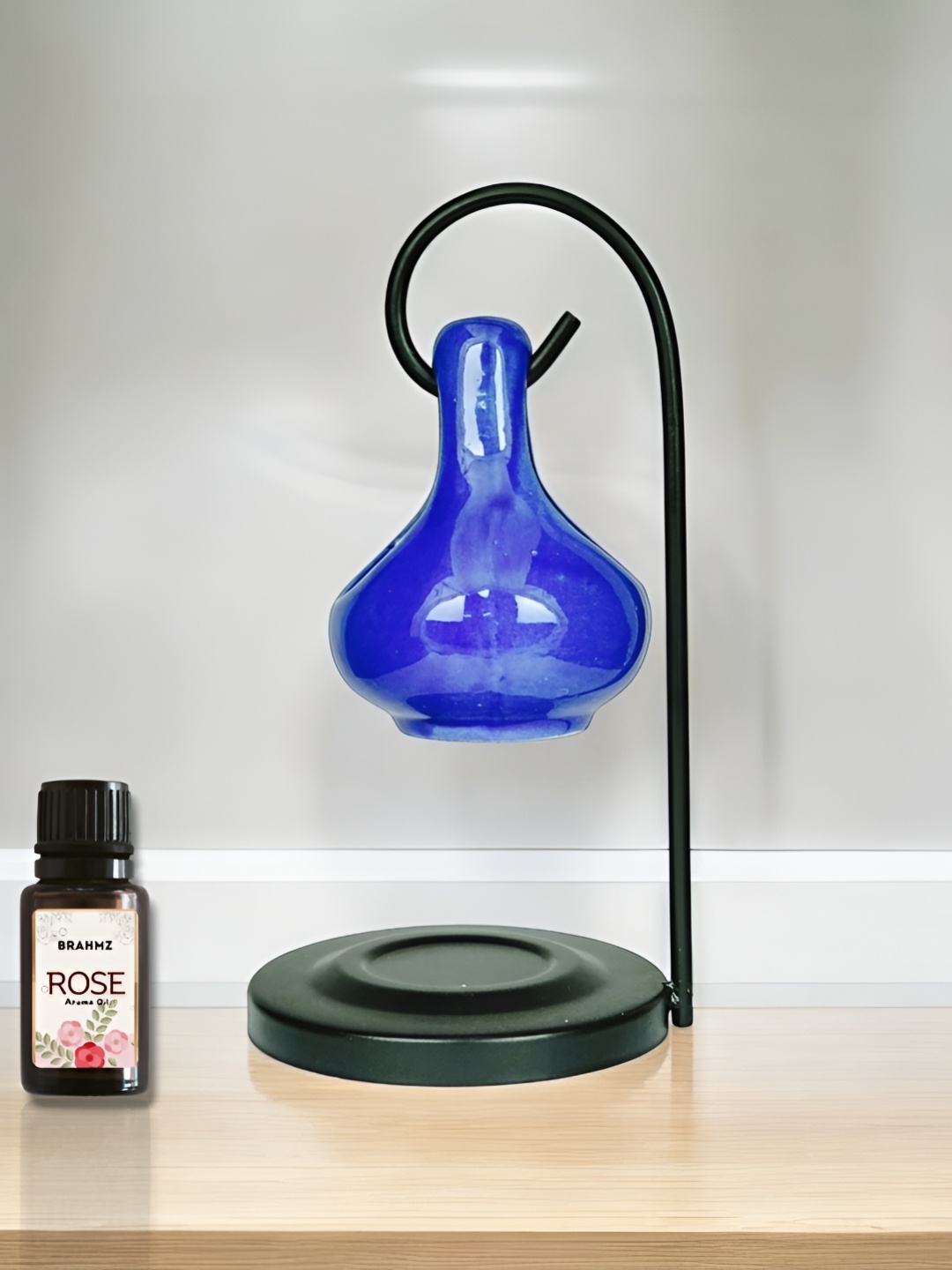 

Brahmz Blue Aroma Oil Hanging Diffusers with 2 Tealights and Rose Oil