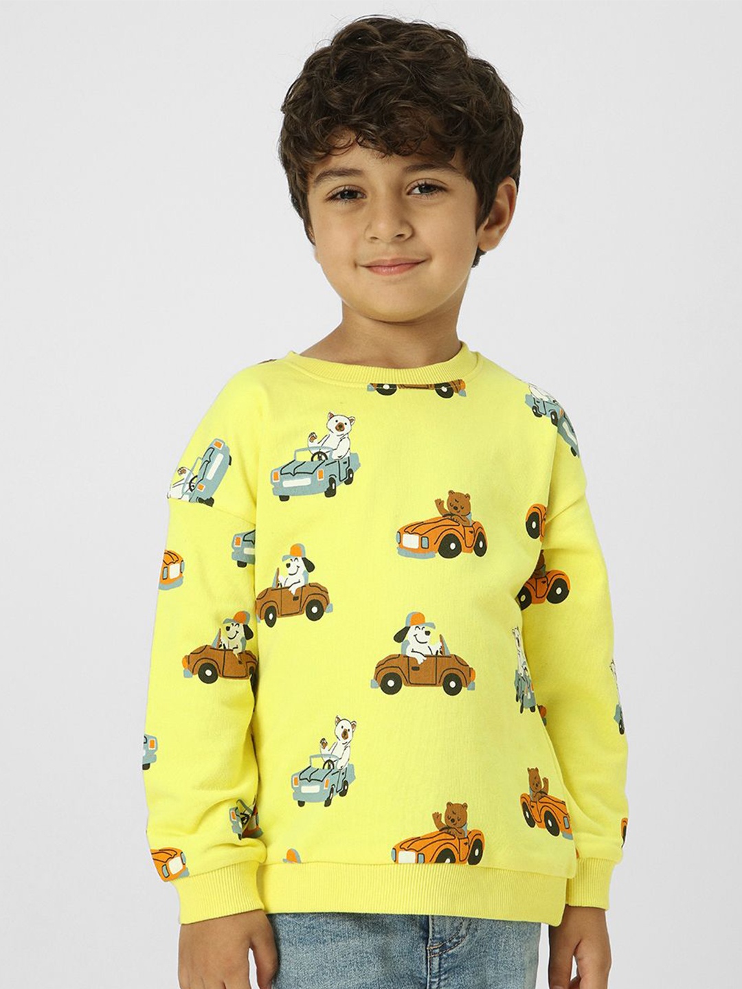 

Nauti Nati Boys Conversational Printed Antimicrobial Sweatshirt, Yellow