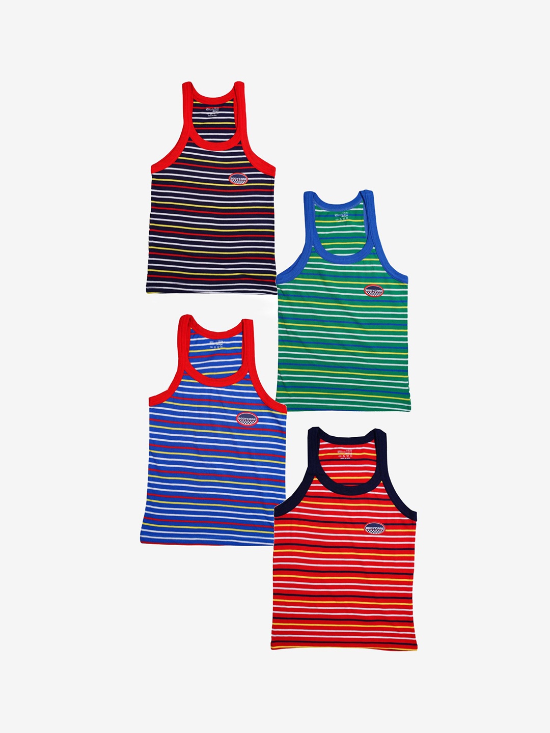 

Bodycare Pack of 4 Boys Cotton Striped Assorted Innerwear Vests