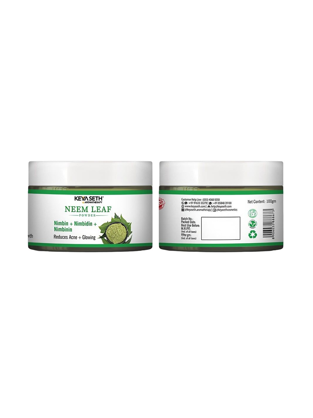 

KEYA SETH Aromatherapy Neem Leaf Powder Face Pack - 100 g, Green