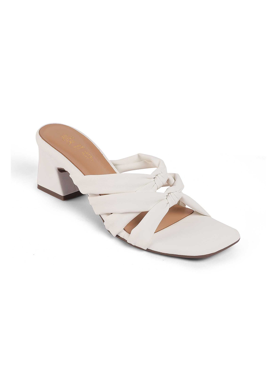 

Tresmode Women Leather Block Heels Sandals, White