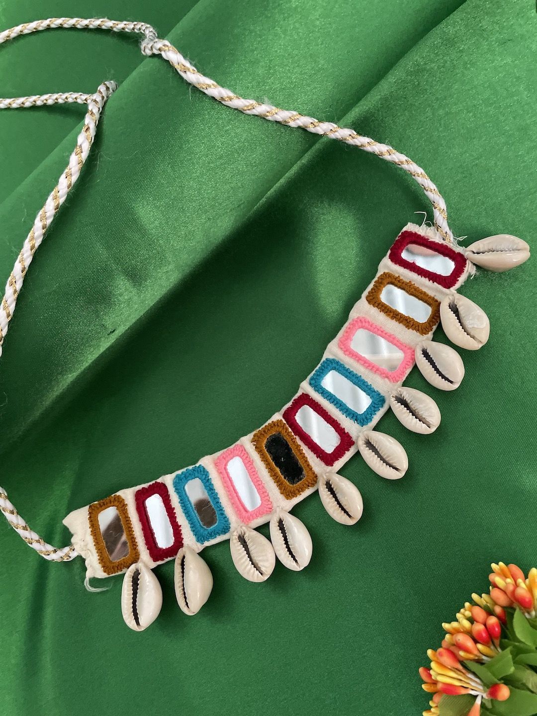 

Digital Dress Room Beaded Banjara Choker Necklace, White