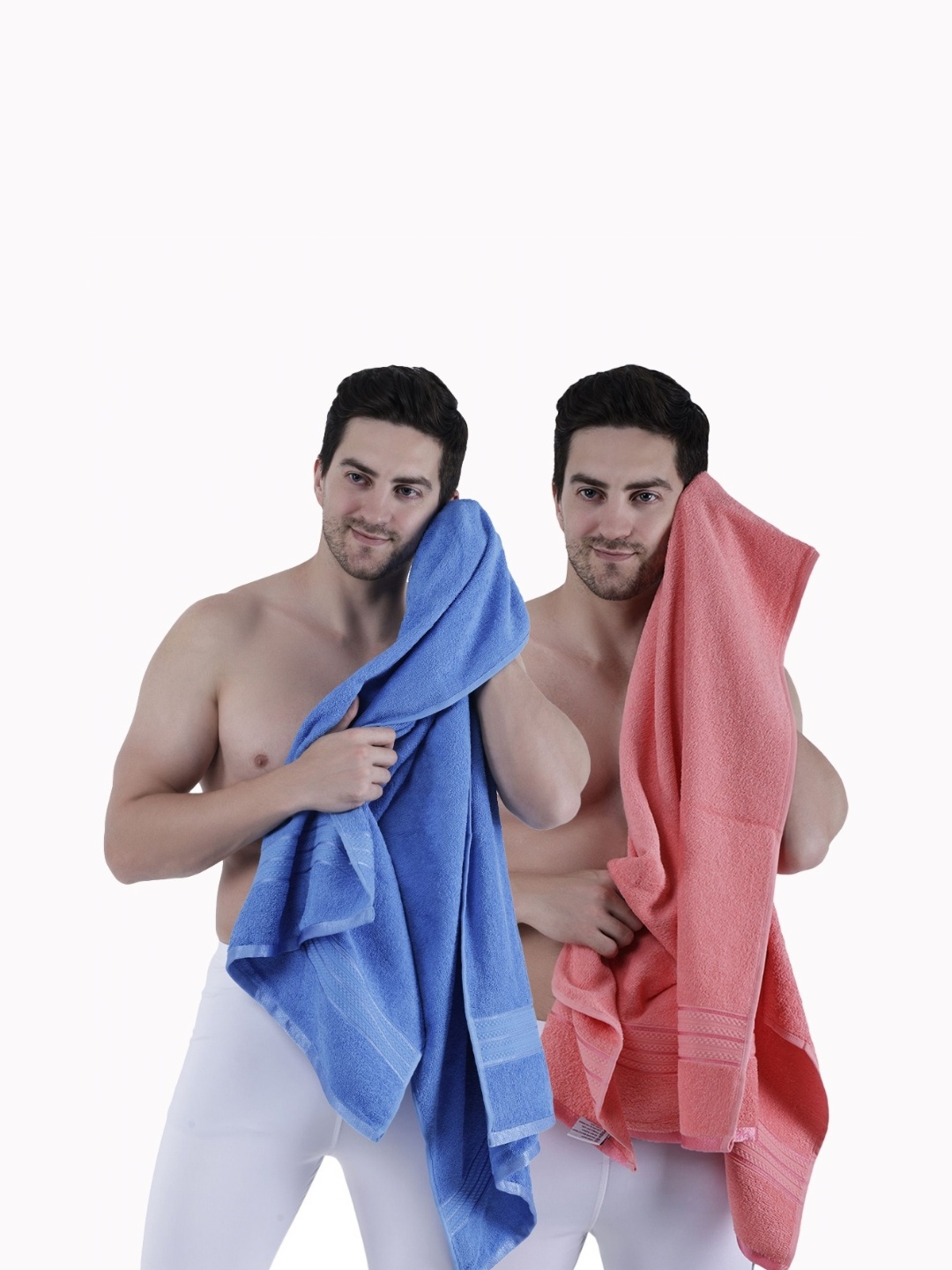 

Dollar Blue & Pink 2 Pieces Cotton 400 GSM Bath Towels