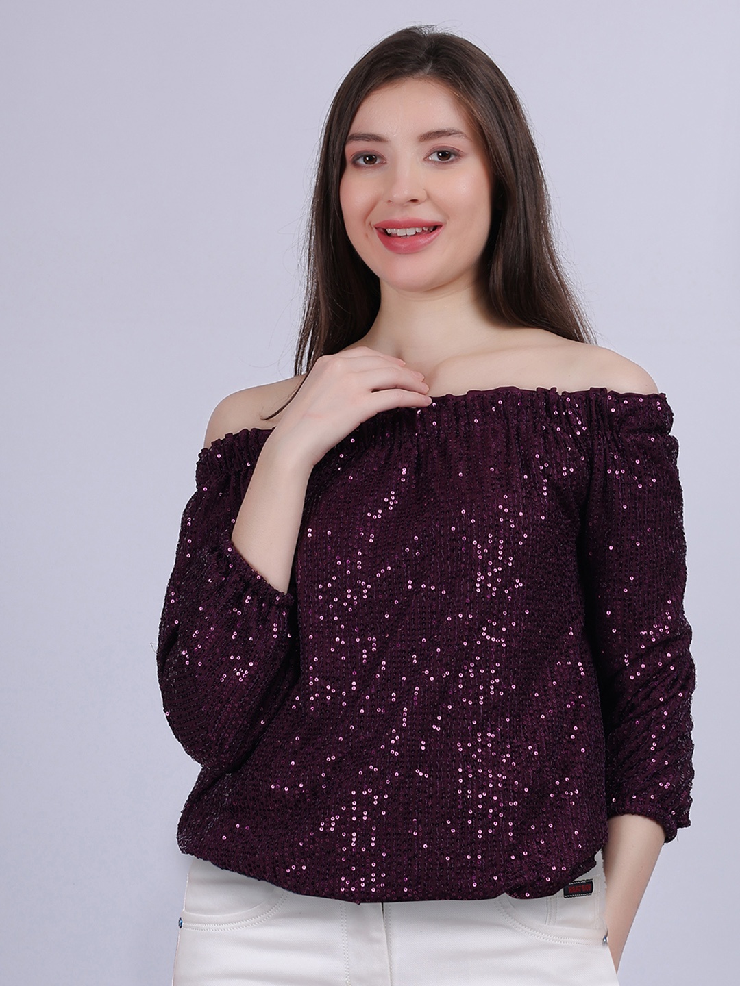 

Aumbe Embellished Off-Shoulder Bardot Top, Multi