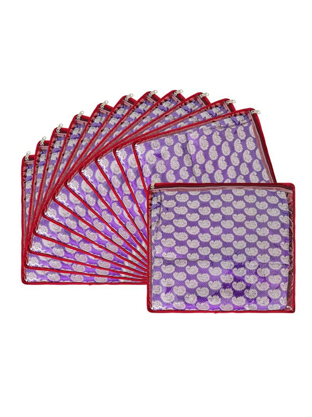 

prettykrafts Maroon & White 12 Pieces Reusable Multi-Utility Organisers