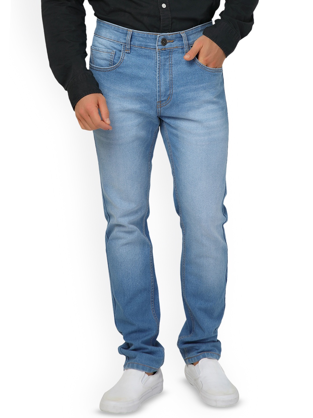 

Ben Martin Men Comfort Slim Fit Light Fade Stretchable Jeans, Blue