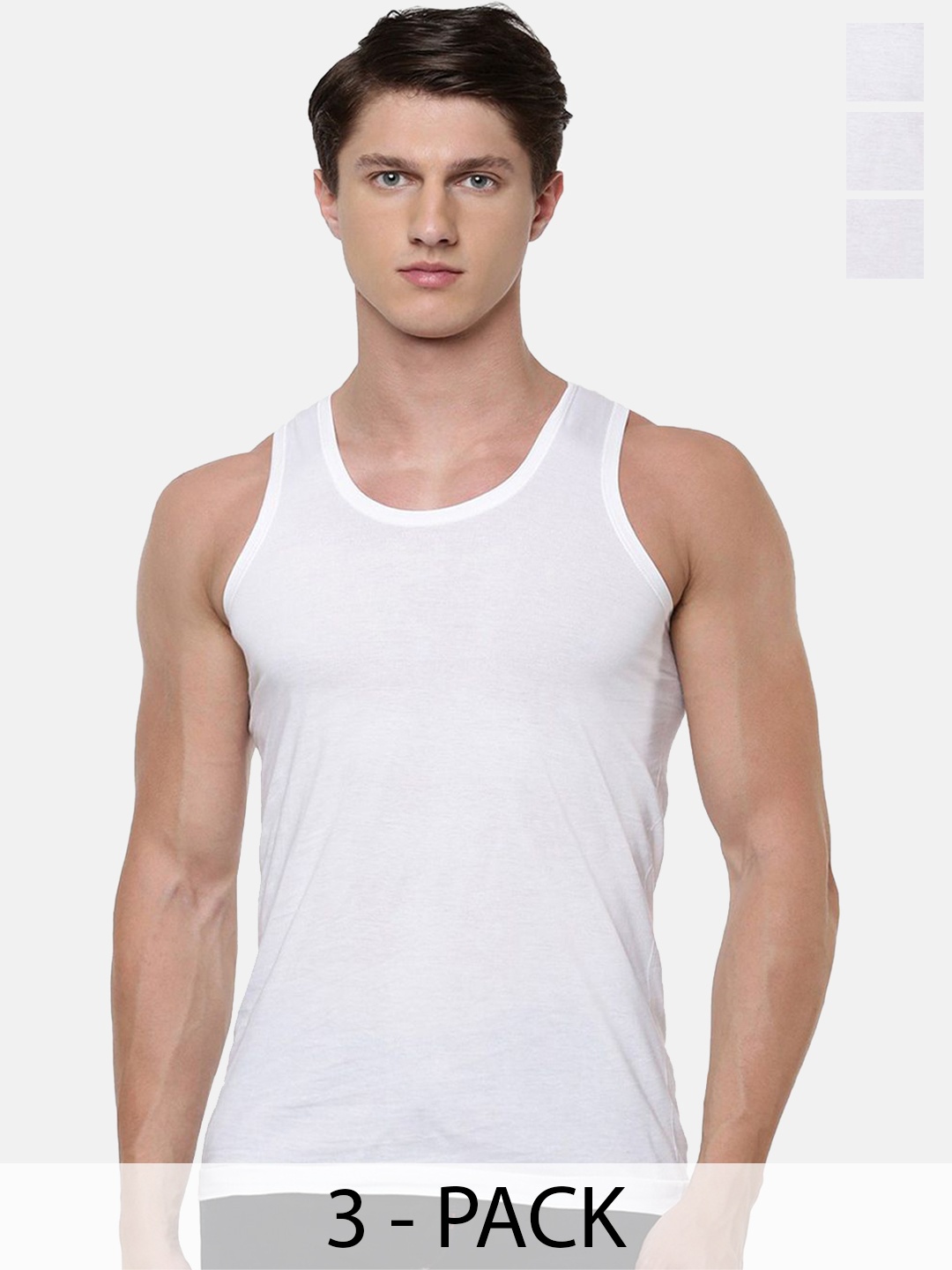 

Ramraj Pack Of 3 Cotton Innerwear VestsR1RISE UP RN 3P, White