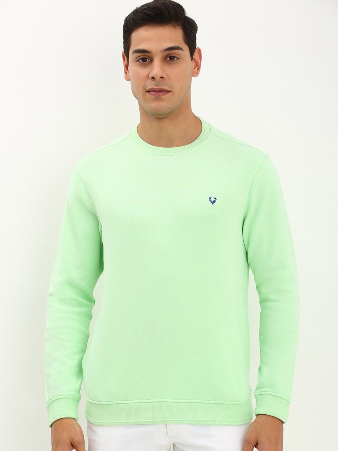 

Allen Solly Men Round Neck Longline Sweatshirt, Green