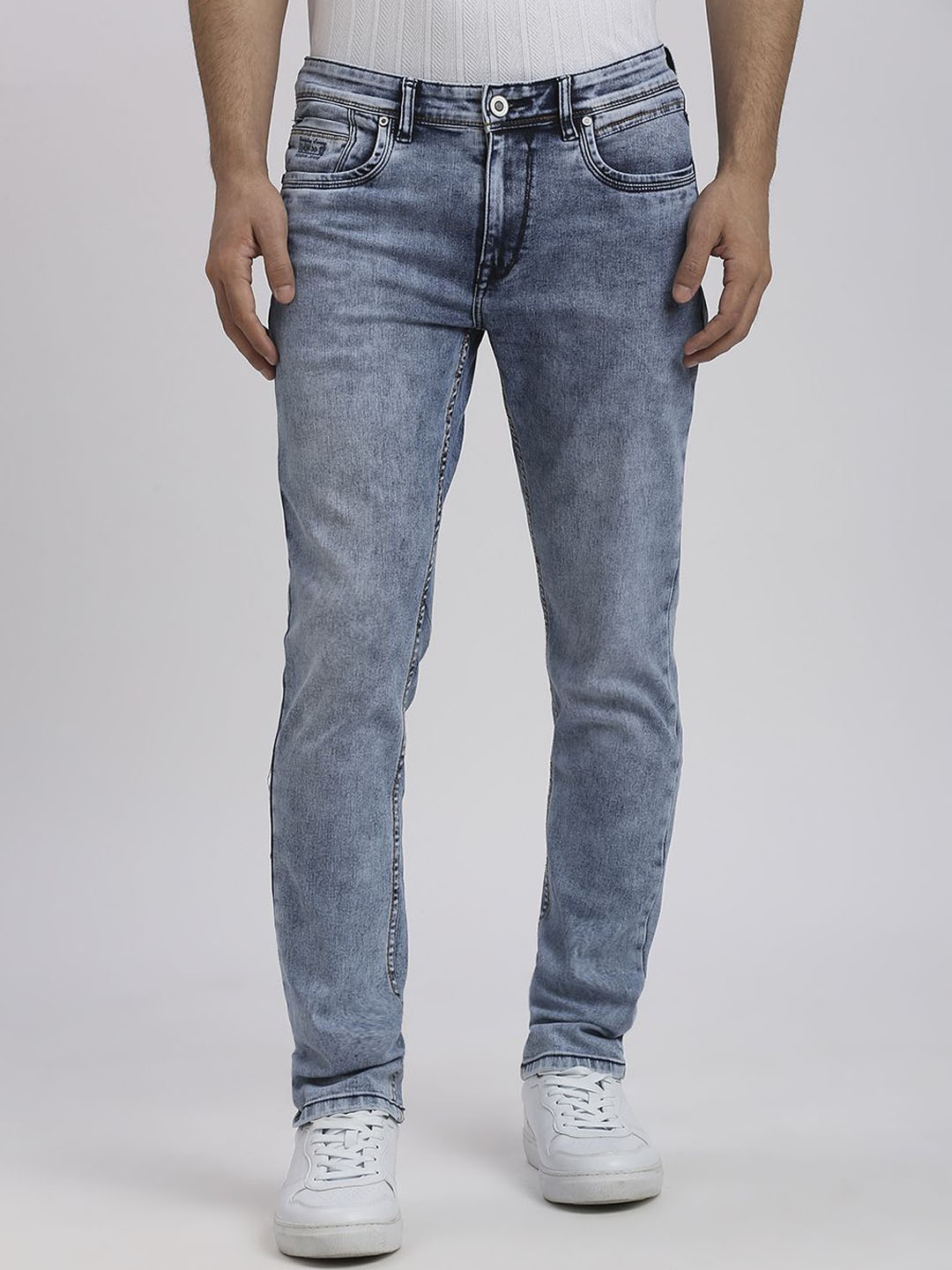 

ROCKING SWAMY Men Solid Slim Fit Chinos Trousers, Blue