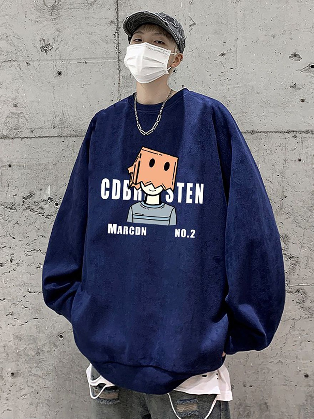 

StyleCast x Revolte Men Graphic Sweatshirt, Navy blue
