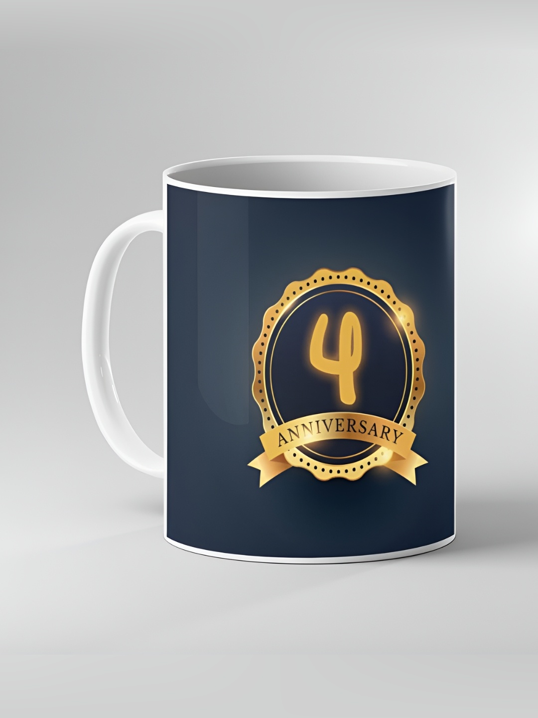 

Keviv Teal and GoldToned Text or Slogans Printed Ceramic Glossy Mugs 325ml