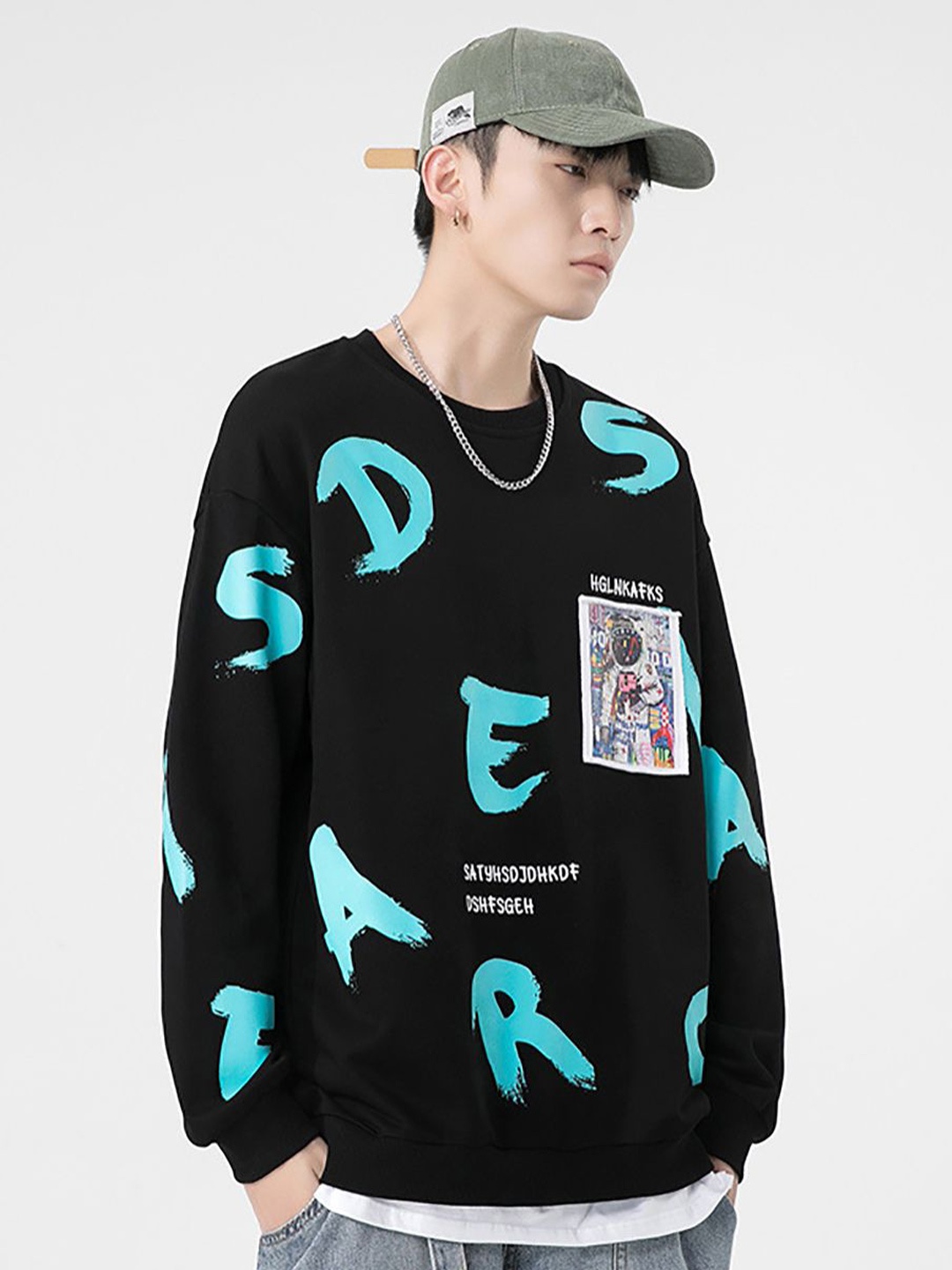 

StyleCast x Revolte Men Round Neck Typography Printed Sweatshirt, Black