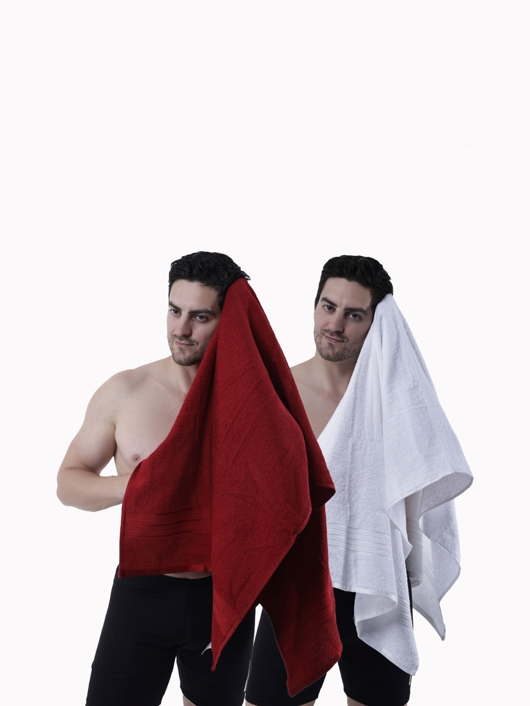 

Dollar White & Red 2 Pieces Cotton 400 GSM Bath Towel