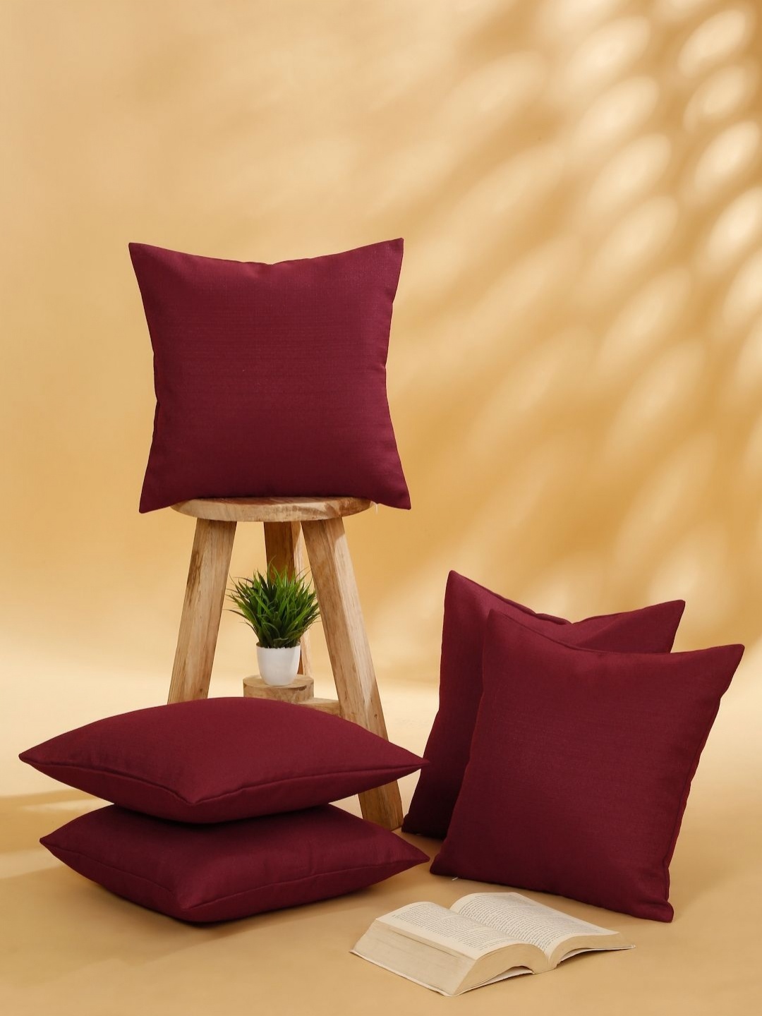 

ROSARA HOME Maroon 5 Pieces Square Cushion Covers