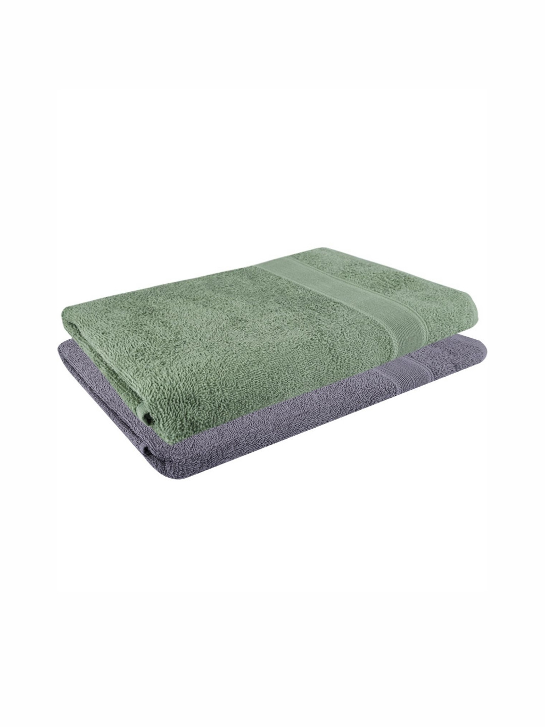 

Dollar Grey & Green 2 Pieces Cotton 400 GSM Bath Towels