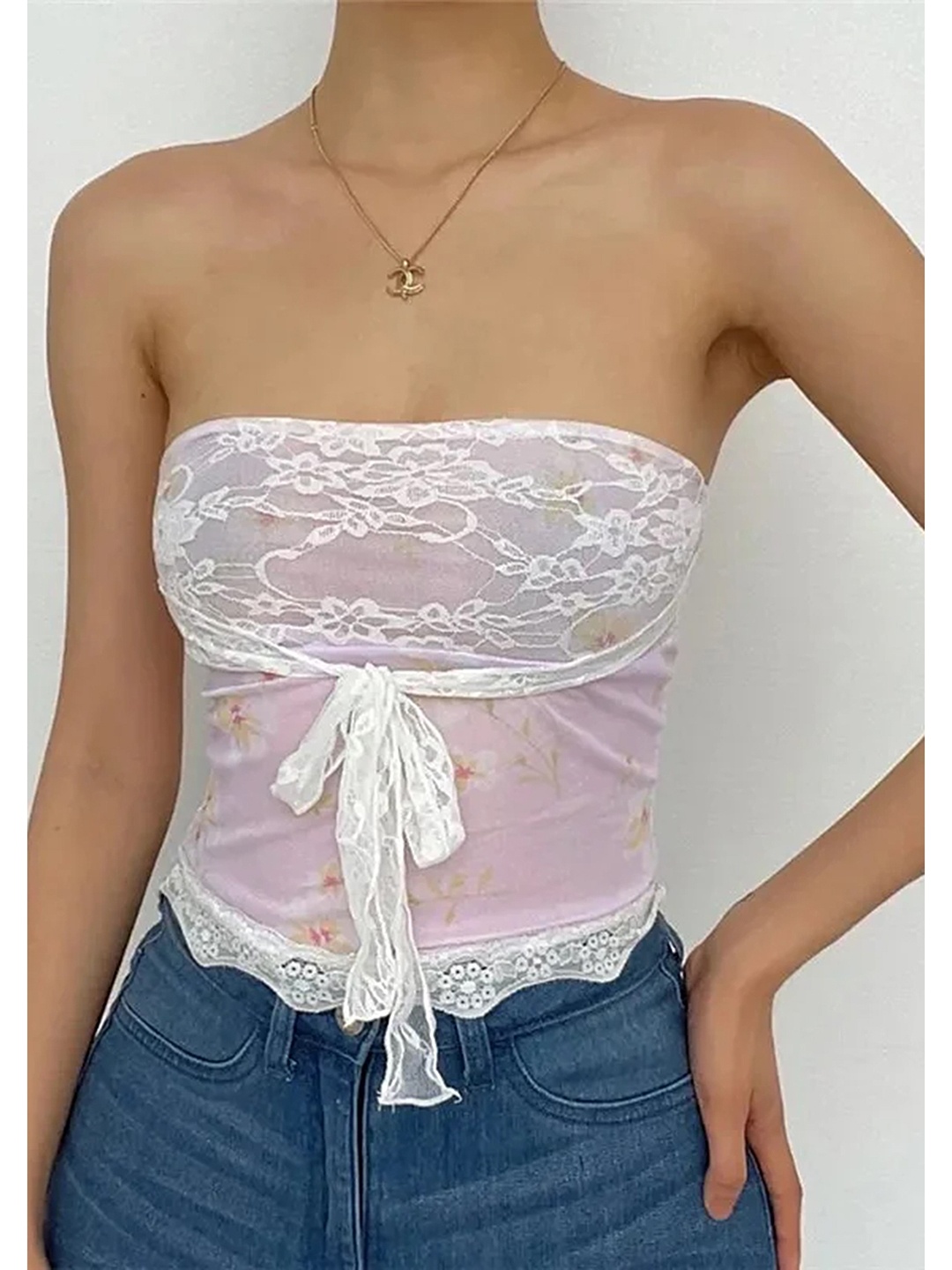 

LULU & SKY Women Floral Printed Off-Shoulder Top, Pink