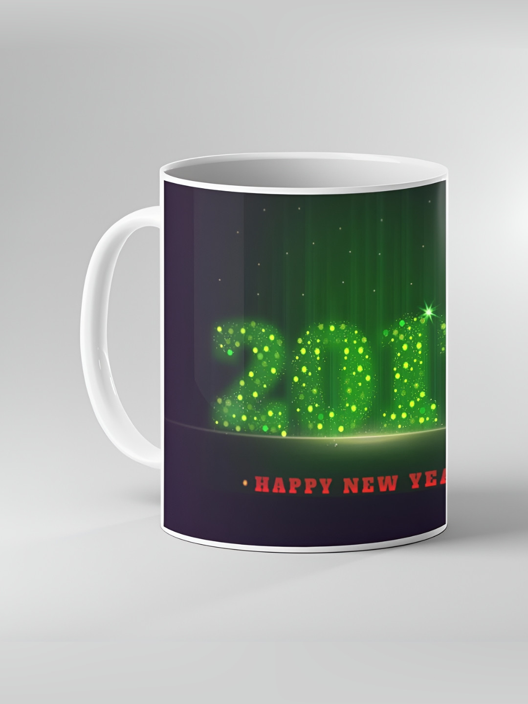 

Keviv White & Green Text or Slogans Printed Ceramic Glossy Mug 325 ml